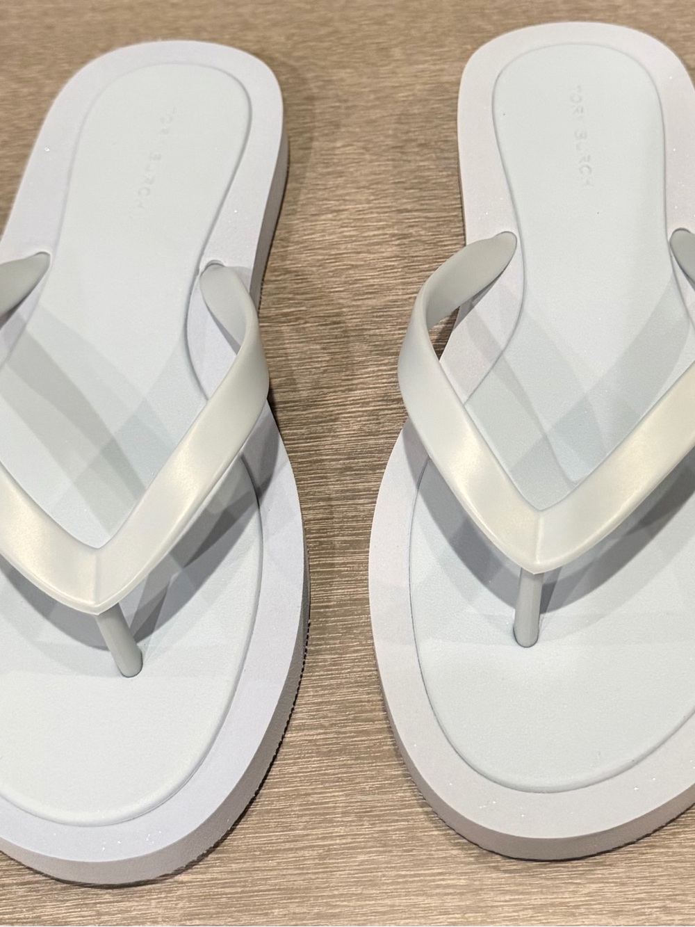 Tory Burch Powder Blue Logo Thong Sandals - Picture 6 of 8